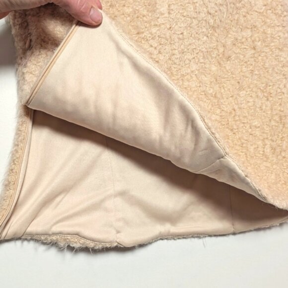 ZARA | Women's Cream/Tan Wool Blend Strapless Sherpa Teddy Bustier Top - Picture 6 of 6